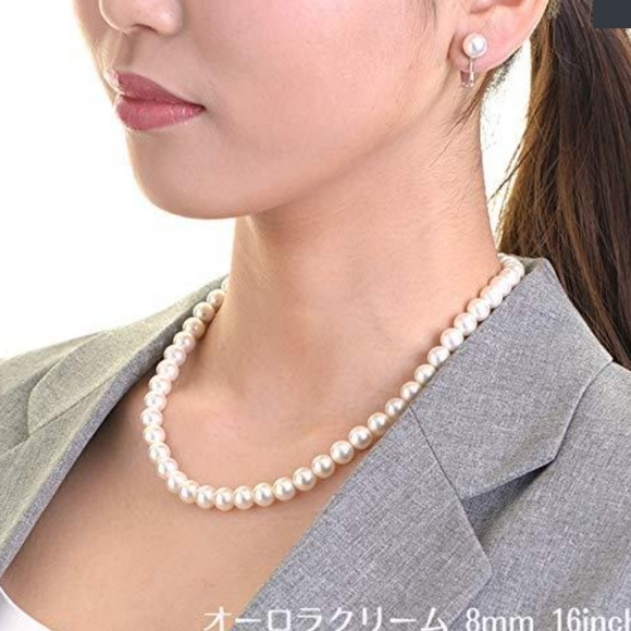 Hanadama Luxury Aurora Honkai Faux Pearl 8mm Necklace and Earrings Set - Picture 8 of 11